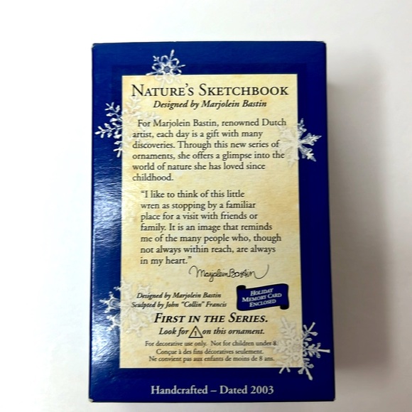 Hallmark Keepsake Ornament 2003 Nature’s Sketchbook Marjolein Bastin 1st Series - Picture 2 of 3